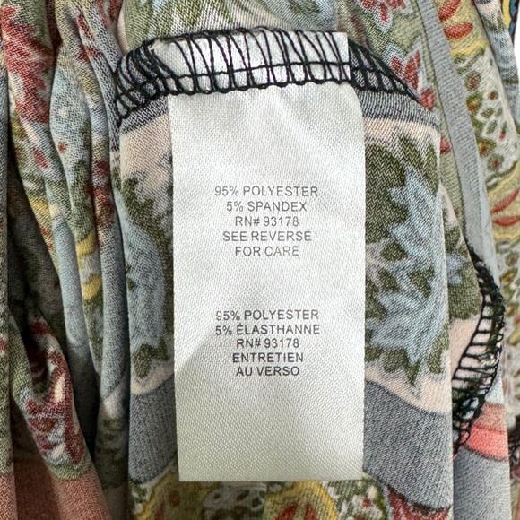 Tahari Tile Stripe Maxi Dress Small Boho Festival Stretch Jersey Black Multi - Picture 7 of 7